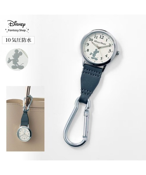 Disney(ディズニー)の「10気圧防水フックウォッチ「ミッキーマウス」(アナログ腕時計・レディース・ホワイト系その他・-)」の2枚目の写真