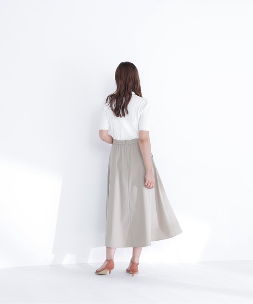 NATURAL BEAUTY BASIC（ナチュラルビューティーベーシック）の「リネンブレンドフレアスカート（スカート・レディース・オフホワイト/チャコールグレー/ベージュ・P/S/MEDIUM）」の8枚目の写真