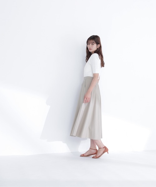 NATURAL BEAUTY BASIC（ナチュラルビューティーベーシック）の「リネンブレンドフレアスカート（スカート・レディース・オフホワイト/チャコールグレー/ベージュ・P/S/MEDIUM）」の10枚目の写真
