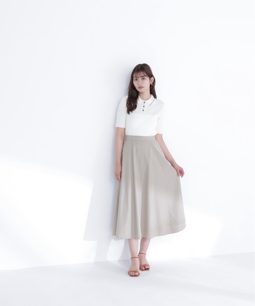 NATURAL BEAUTY BASIC（ナチュラルビューティーベーシック）の「リネンブレンドフレアスカート（スカート・レディース・オフホワイト/チャコールグレー/ベージュ・P/S/MEDIUM）」の12枚目の写真