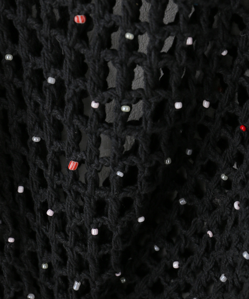 MacMahon Knitting Mills(マクマホン ニッティング ミルズ)の「MacMahon Knitting Mills / マクマホンニッティングミルズ Beaded Mesh Cardigan(カーディガン/ボレロ・レディース・ブラック・FREE)」の5枚目の写真
