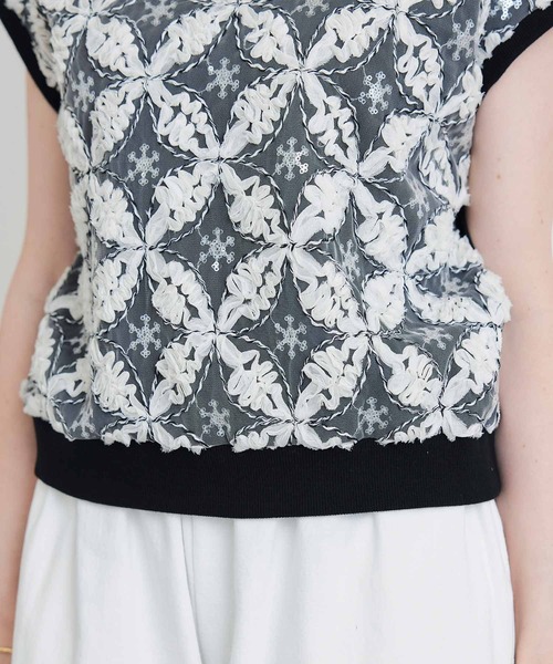 PICCIN PERLA(ピッチンペルラ)の「スパンコールフラワーレースプルオーバー(Tシャツ/カットソー・レディース・オフホワイト・M)」の22枚目の写真