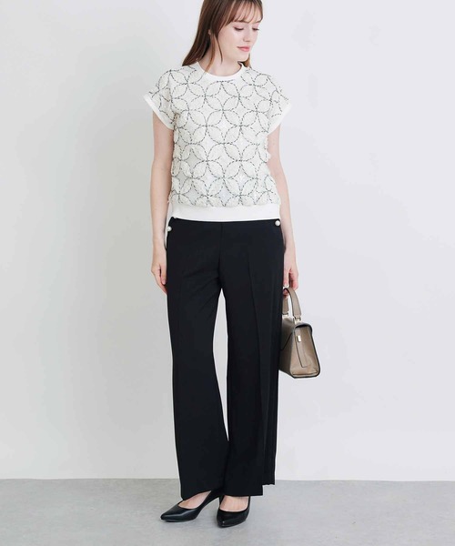PICCIN PERLA(ピッチンペルラ)の「スパンコールフラワーレースプルオーバー(Tシャツ/カットソー・レディース・オフホワイト・M)」の6枚目の写真