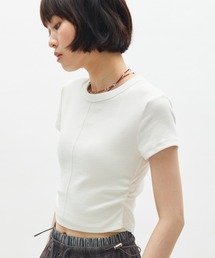 side gather short T / サイドギャザーショートT