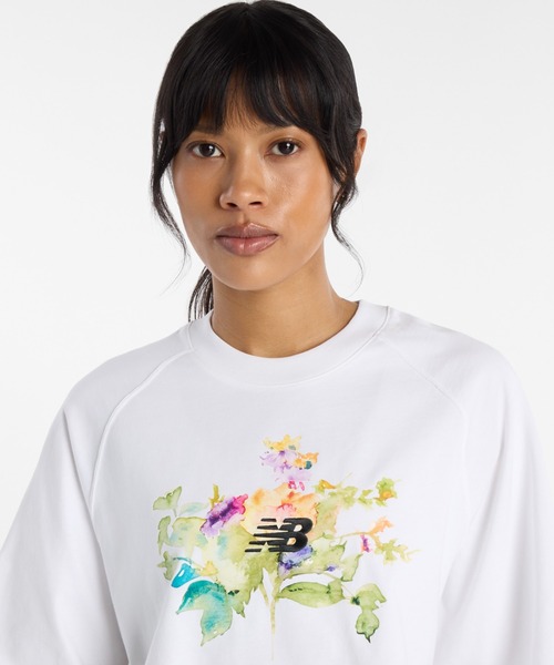 NEW BALANCE（ニューバランス）の「ニューバランス New Balance ウォーターカラーマルチボクシーTシャツ（Tシャツ/カットソー・レディース・ホワイト/ブラック・S/M/L/XL）」の6枚目の写真
