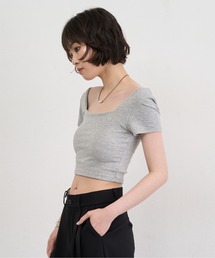 Square Neck Padded Crop Tee / スクエアネックパデッドクロップT