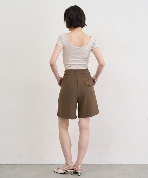 NUJOH（ヌゾ）の「Square Neck Padded Crop Tee / スクエアネックパデッドクロップT（チューブトップ・レディース・グレイッシュベージュ/アッシュグレー/グレー・FREE）」の21枚目の写真