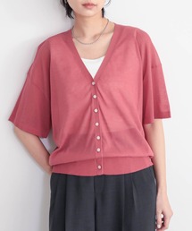 for/c（フォーシー）の「シアーニットVネックカーディガン【オーガニックコットン】（カーディガン/ボレロ）」