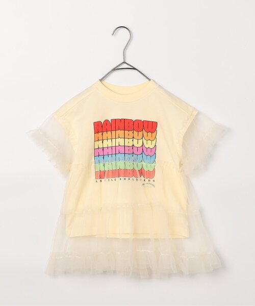 p.premier（ピードットプルミエ）の「オーバーザレインボーティアードチュール半袖Tシャツ リンク（Tシャツ/カットソー・キッズ・チャコール/オフホワイト・80/90/100/110/120/130/140）」の17枚目の写真