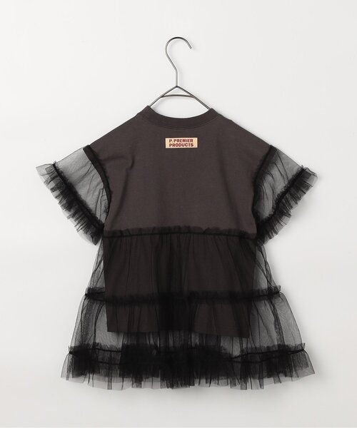 p.premier（ピードットプルミエ）の「オーバーザレインボーティアードチュール半袖Tシャツ リンク（Tシャツ/カットソー・キッズ・チャコール/オフホワイト・80/90/100/110/120/130/140）」の18枚目の写真