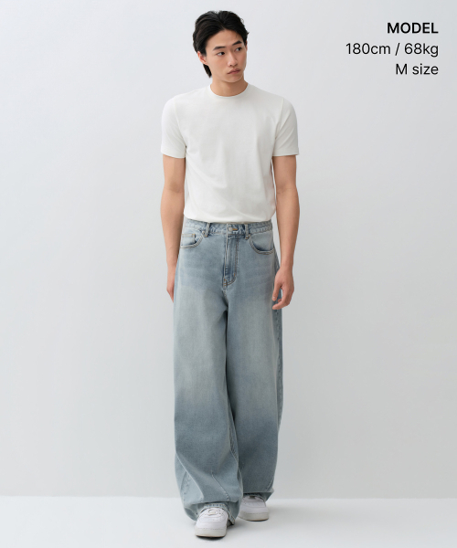 MUSINSA STANDARD（ムシンサスタンダード）の「[クールタンダード] マッスルフィットTシャツ [クリーム]（Tシャツ/カットソー・メンズ・その他・SMALL/MEDIUM/LARGE/X-LARGE/2XL/3XL）」の4枚目の写真
