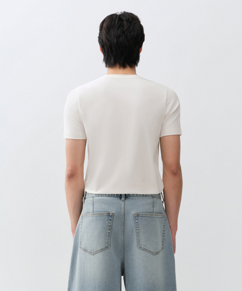 MUSINSA STANDARD（ムシンサスタンダード）の「[クールタンダード] マッスルフィットTシャツ [クリーム]（Tシャツ/カットソー・メンズ・その他・SMALL/MEDIUM/LARGE/X-LARGE/2XL/3XL）」の3枚目の写真
