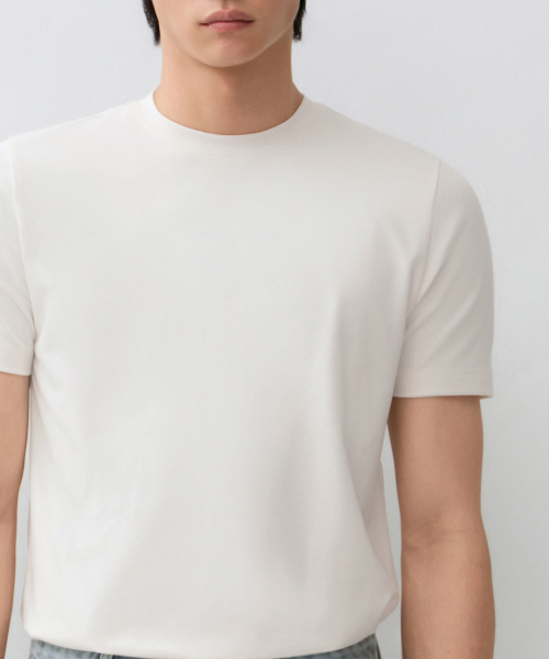 MUSINSA STANDARD（ムシンサスタンダード）の「[クールタンダード] マッスルフィットTシャツ [クリーム]（Tシャツ/カットソー・メンズ・その他・SMALL/MEDIUM/LARGE/X-LARGE/2XL/3XL）」の2枚目の写真