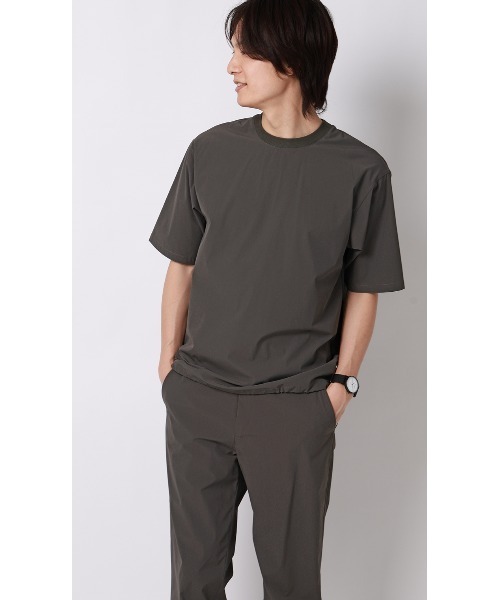 AOYAMA(アオヤマ)の「半袖Tシャツ【マルチウェイ】【セットアップ着用可】(Tシャツ/カットソー・メンズ・チャコールグレー/ブラック・S/LL/L/M)」の2枚目の写真