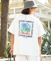 【Kahiko】SURF＆Palms カハルウメンズTシャツ