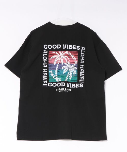 Kahiko(カヒコ)の「【Kahiko】SURF&Palms カハルウメンズTシャツ(Tシャツ/カットソー・メンズ・ホワイト/ブラック/ブルー・FREE)」の1枚目の写真