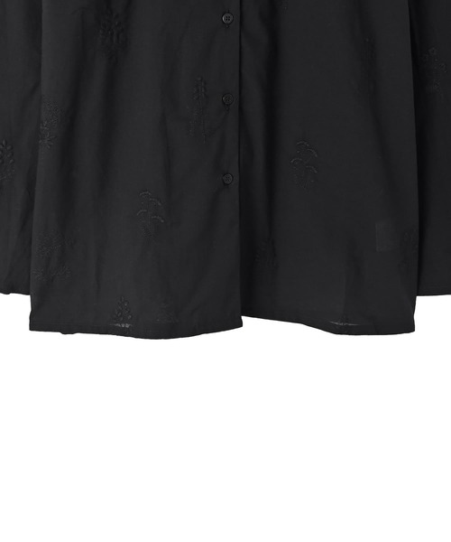 STYLE DELI（スタイルデリ）の「【BLK001】刺繍オープンカラーシャツ（シャツ/ブラウス・レディース・ブラック・FREE）」の10枚目の写真