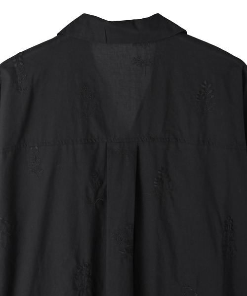 STYLE DELI（スタイルデリ）の「【BLK001】刺繍オープンカラーシャツ（シャツ/ブラウス・レディース・ブラック・FREE）」の14枚目の写真