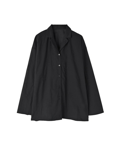 STYLE DELI（スタイルデリ）の「【BLK001】刺繍オープンカラーシャツ（シャツ/ブラウス・レディース・ブラック・FREE）」の16枚目の写真