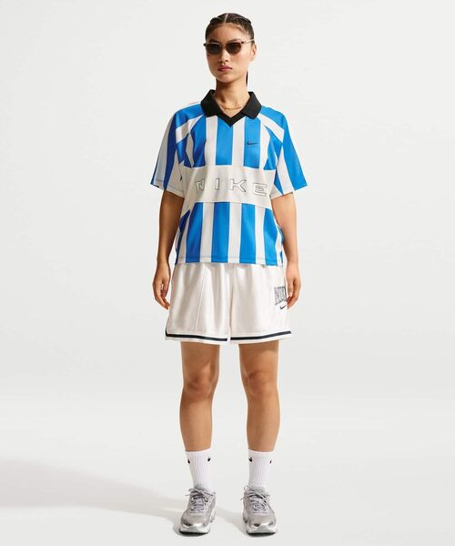 NIKE(ナイキ)の「ナイキ スポーツウェア ウィメンズ オーバーサイズド ジャージー / Nike Sportswear Women's Oversized Jersey IO0914-435 Light Photo Blue(ジャージ・レディース・ブルー・XL/M/L/S/XS)」の4枚目の写真