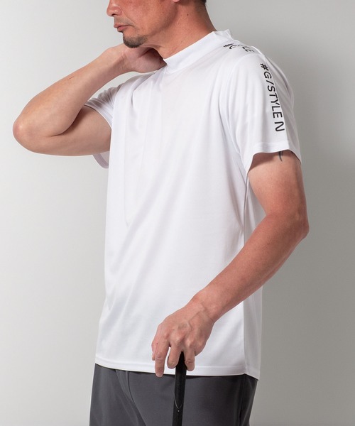 BAYBLO(ベイブロ)の「(SA) ドライ モックネック ロゴプリント 半袖Tシャツ(Tシャツ/カットソー・メンズ・ブルー系1/ブラック系2/ネイビー系2/グリーン系1/ブラック系1/グレー系1/ネイビー系1/ブラック系3/ホワイト系1/ホワイト系2/グレー系2・M/L/LL)」の3枚目の写真