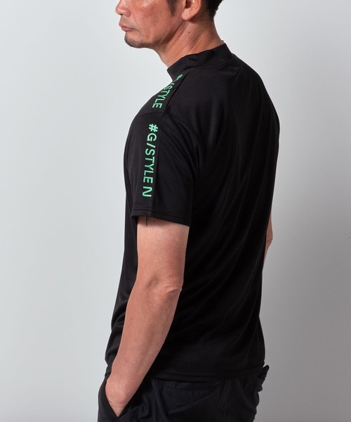 BAYBLO(ベイブロ)の「(SA) ドライ モックネック ロゴプリント 半袖Tシャツ(Tシャツ/カットソー・メンズ・ブルー系1/ブラック系2/ネイビー系2/グリーン系1/ブラック系1/グレー系1/ネイビー系1/ブラック系3/ホワイト系1/ホワイト系2/グレー系2・M/L/LL)」の4枚目の写真