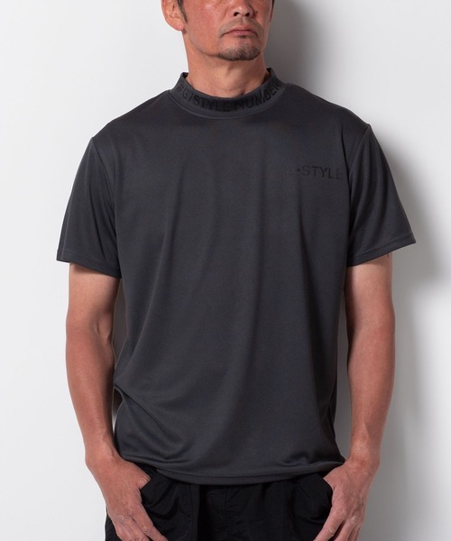 BAYBLO(ベイブロ)の「(SA) ドライ モックネック ロゴプリント 半袖Tシャツ(Tシャツ/カットソー・メンズ・ブルー系1/ブラック系2/ネイビー系2/グリーン系1/ブラック系1/グレー系1/ネイビー系1/ブラック系3/ホワイト系1/ホワイト系2/グレー系2・M/L/LL)」の6枚目の写真