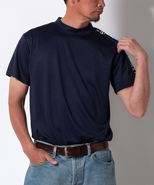 BAYBLO(ベイブロ)の「(SA) ドライ モックネック ロゴプリント 半袖Tシャツ(Tシャツ/カットソー・メンズ・ブルー系1/ブラック系2/ネイビー系2/グリーン系1/ブラック系1/グレー系1/ネイビー系1/ブラック系3/ホワイト系1/ホワイト系2/グレー系2・M/L/LL)」の10枚目の写真