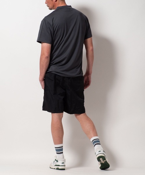 BAYBLO(ベイブロ)の「(SA) ドライ モックネック ロゴプリント 半袖Tシャツ(Tシャツ/カットソー・メンズ・ブルー系1/ブラック系2/ネイビー系2/グリーン系1/ブラック系1/グレー系1/ネイビー系1/ブラック系3/ホワイト系1/ホワイト系2/グレー系2・M/L/LL)」の13枚目の写真