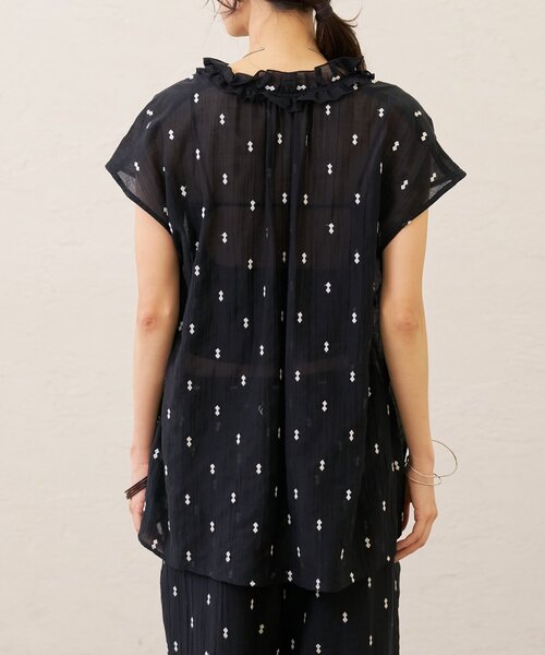 Omekashi(オメカシ)の「シアーワッシャー刺繍ブラウス(シャツ/ブラウス・レディース・ブラック/オフホワイト・FREE)」の11枚目の写真