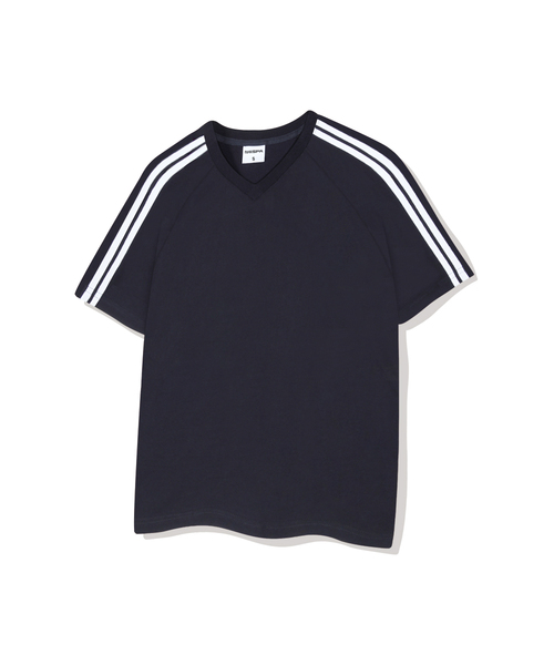 NESPA STUDIO（ネスパスタジオ）の「ヌーベルトラックVネック半袖Tシャツ4カラー[NSSV_1501]（Tシャツ/カットソー・メンズ・アイボリー/ピンク/ネイビー/ブラック・MEDIUM/LARGE/X-LARGE/SMALL）」の3枚目の写真