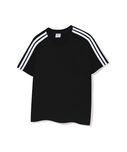 NESPA STUDIO（ネスパスタジオ）の「ヌーベルトラックVネック半袖Tシャツ4カラー[NSSV_1501]（Tシャツ/カットソー・メンズ・アイボリー/ピンク/ネイビー/ブラック・MEDIUM/LARGE/X-LARGE/SMALL）」の2枚目の写真