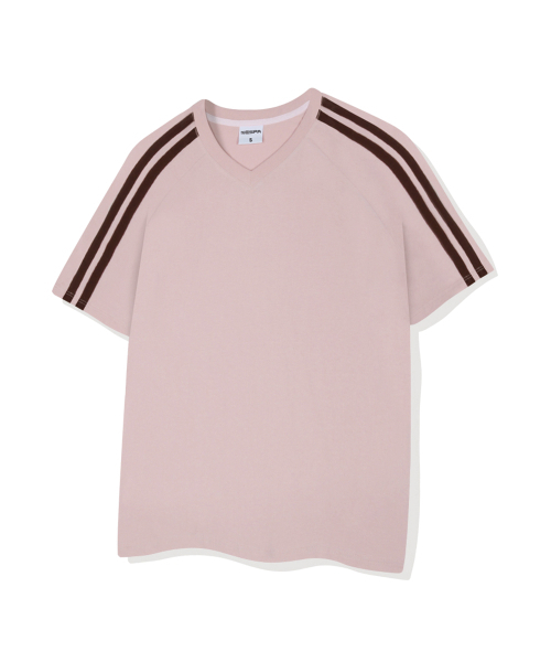 NESPA STUDIO（ネスパスタジオ）の「ヌーベルトラックVネック半袖Tシャツ4カラー[NSSV_1501]（Tシャツ/カットソー・メンズ・アイボリー/ピンク/ネイビー/ブラック・MEDIUM/LARGE/X-LARGE/SMALL）」の6枚目の写真