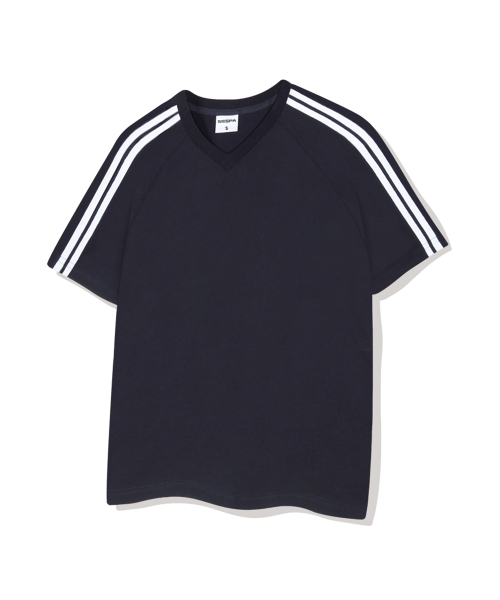 NESPA STUDIO（ネスパスタジオ）の「ヌーベルトラックVネック半袖Tシャツ4カラー[NSSV_1501]（Tシャツ/カットソー・メンズ・アイボリー/ピンク/ネイビー/ブラック・MEDIUM/LARGE/X-LARGE/SMALL）」の7枚目の写真