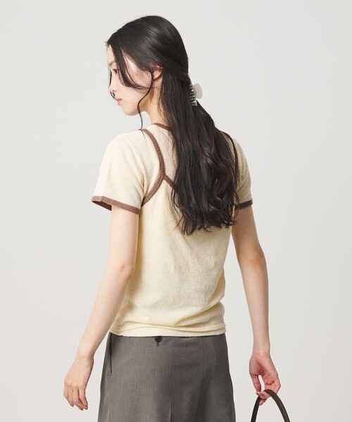 BEAUTY&YOUTH UNITED ARROWS（ビューティーアンドユースユナイテッドアローズ）の「【WEB限定】キャミソール＆ショートスリーブ ループニットプルオーバー ウォッシャブル（ニット/セーター・レディース・ネイビー/オフホワイト/ダークブラウン/ライトピンク・FREE）」の13枚目の写真