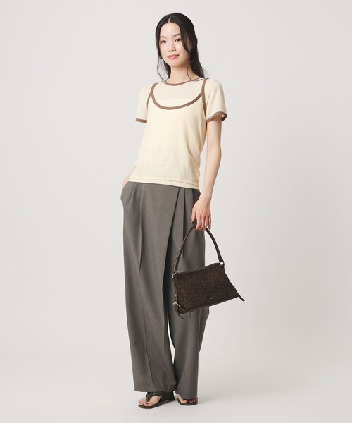 BEAUTY&YOUTH UNITED ARROWS（ビューティーアンドユースユナイテッドアローズ）の「【WEB限定】キャミソール＆ショートスリーブ ループニットプルオーバー ウォッシャブル（ニット/セーター・レディース・ネイビー/オフホワイト/ダークブラウン/ライトピンク・FREE）」の14枚目の写真