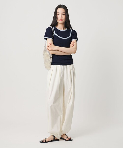 BEAUTY&YOUTH UNITED ARROWS（ビューティーアンドユースユナイテッドアローズ）の「【WEB限定】キャミソール＆ショートスリーブ ループニットプルオーバー ウォッシャブル（ニット/セーター・レディース・ネイビー/オフホワイト/ダークブラウン/ライトピンク・FREE）」の16枚目の写真