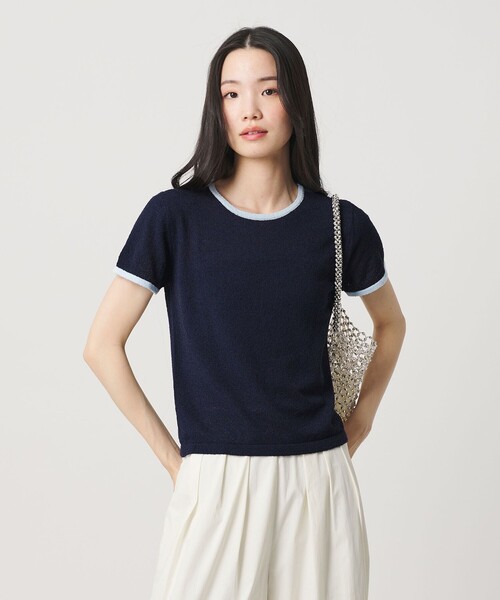 BEAUTY&YOUTH UNITED ARROWS（ビューティーアンドユースユナイテッドアローズ）の「【WEB限定】キャミソール＆ショートスリーブ ループニットプルオーバー ウォッシャブル（ニット/セーター・レディース・ネイビー/オフホワイト/ダークブラウン/ライトピンク・FREE）」の17枚目の写真