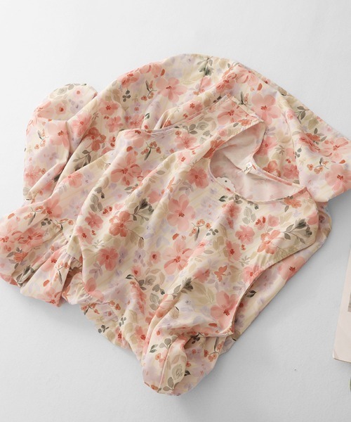 LUCPY(ラクピー)の「フラワープリントノースリーブワンピース(ワンピース・レディース・ピンク・LARGE/MEDIUM/XX-LARGE/X-LARGE)」の2枚目の写真
