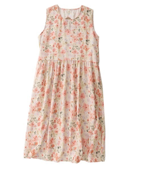 LUCPY(ラクピー)の「フラワープリントノースリーブワンピース(ワンピース・レディース・ピンク・LARGE/MEDIUM/XX-LARGE/X-LARGE)」の5枚目の写真