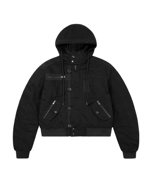 AAKAM(アーカム)の「Button Placket Cotton Ma-1 Jacket (Black)(ブルゾン・レディース・その他・1/2)」の1枚目の写真