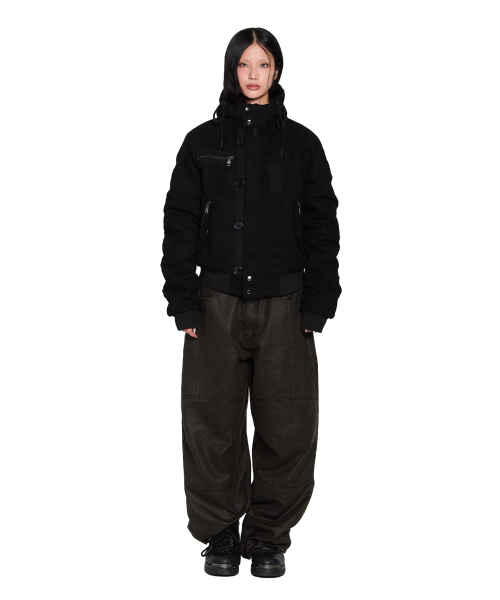 AAKAM(アーカム)の「Button Placket Cotton Ma-1 Jacket (Black)(ブルゾン・レディース・その他・1/2)」の3枚目の写真