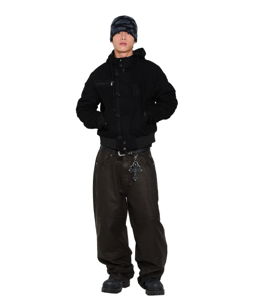 AAKAM(アーカム)の「Button Placket Cotton Ma-1 Jacket (Black)(ブルゾン・レディース・その他・1/2)」の12枚目の写真