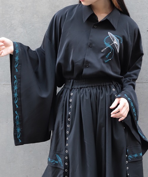 和傘刺繍和袖シャツ（シャツ/ブラウス）｜REZEN（リゼン）の