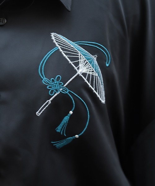 REZEN(リゼン)の「和傘刺繍和袖シャツ(シャツ/ブラウス・メンズ・ターコイズブルー/レッドパープル/ローズ・MEDIUM/LARGE)」の12枚目の写真