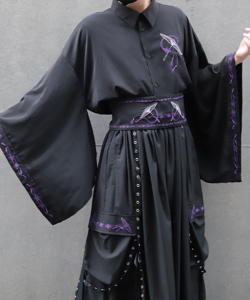 REZEN(リゼン)の「和傘刺繍和袖シャツ(シャツ/ブラウス・メンズ・ターコイズブルー/レッドパープル/ローズ・MEDIUM/LARGE)」の13枚目の写真