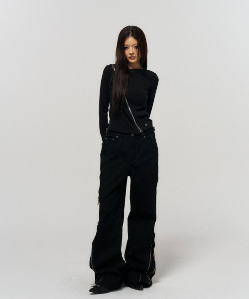 SCHISM INDUCING（スキズムインデューシング）の「CONVERTIBLE ZIP UP JEANS BLACK（デニムパンツ・レディース・その他・MEDIUM/LARGE）」の8枚目の写真