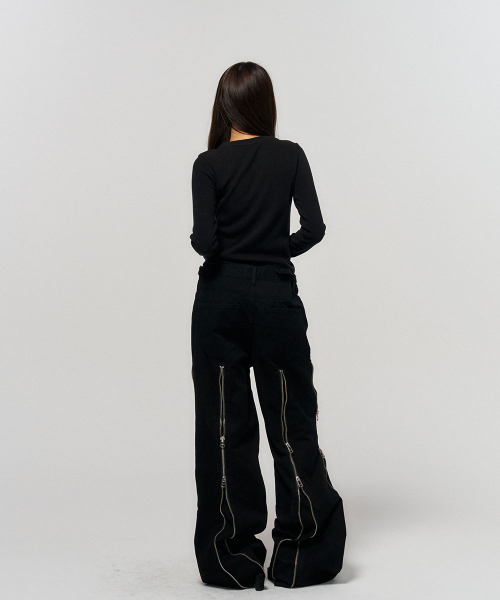 SCHISM INDUCING（スキズムインデューシング）の「CONVERTIBLE ZIP UP JEANS BLACK（デニムパンツ・レディース・その他・MEDIUM/LARGE）」の12枚目の写真