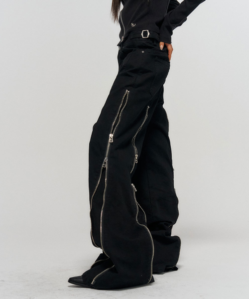 SCHISM INDUCING（スキズムインデューシング）の「CONVERTIBLE ZIP UP JEANS BLACK（デニムパンツ・レディース・その他・MEDIUM/LARGE）」の13枚目の写真