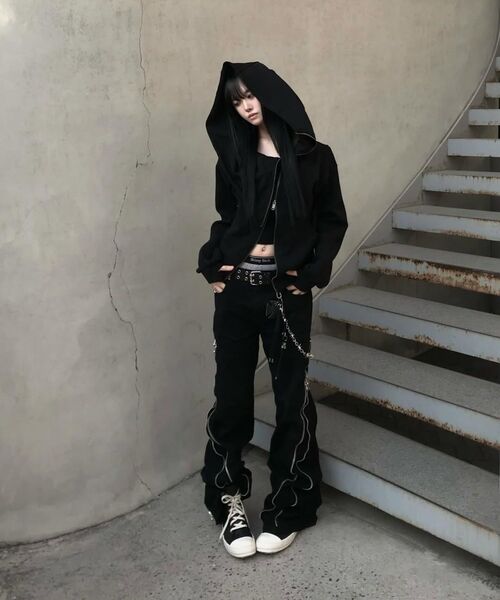 SCHISM INDUCING（スキズムインデューシング）の「CONVERTIBLE ZIP UP JEANS BLACK（デニムパンツ・レディース・その他・MEDIUM/LARGE）」の16枚目の写真
